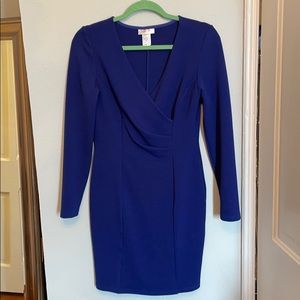 Long sleeve blue/purple dress w/ front detailing